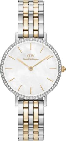 Daniel Wellington DW Uhr Petite Lumine Bezel 5-Link Two-Tone MOP Silver 28mm