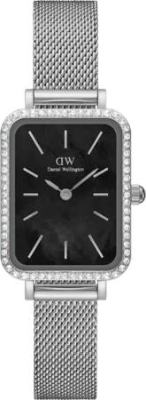 Daniel Wellington DW Uhr Quadro Lumine Bezel Sterling Black MOP 20x26mm Silver
