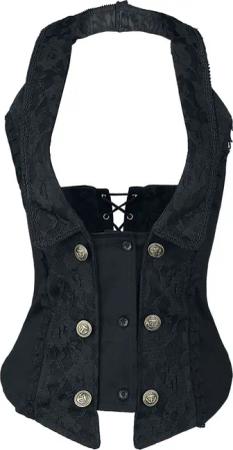 Burleska - Mittelalter Unterbrustkorsage - Melissa Waist Coat - S bis XL - für Damen - Größe XL - schwarz