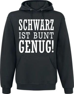 Sprüche Kapuzenpullover - Schwarz ist bunt genug - S bis XL - für Männer - Größe L - schwarz