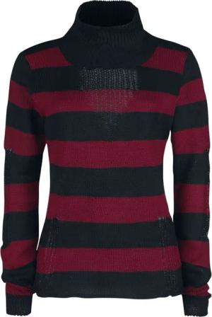 Vixxsin Strickpullover - Annabella Top - XL bis 3XL - für Damen - Größe XL - rot/schwarz