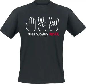 Sprüche T-Shirt - Paper Scissors Rock - L bis 3XL - für Männer - Größe XXL - schwarz