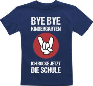 Sprüche T-Shirt für Kleinkinder - Kids - Bye Bye Kindergarten - für Mädchen & Jungen - navy