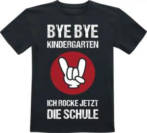 Sprüche T-Shirt für Kinder - Kids - Bye Bye Kindergarten - für Mädchen & Jungen - schwarz
