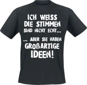 Sprüche T-Shirt - Stimmen... - M bis 4XL - für Männer - Größe XXL - schwarz