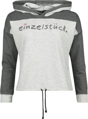 Sprüche Kapuzenpullover - Einzelstück - L bis XXL - für Damen - Größe XXL - grau/schwarz