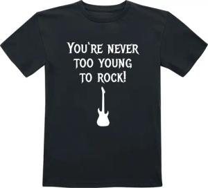 Sprüche T-Shirt für Kinder - Kids - You're Never Too Young To Rock! - für Mädchen & Jungen - schwarz