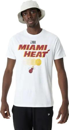 New Era - NBA T-Shirt - Miami Heat Graphic Tee - S - für Männer - Größe S - weiß