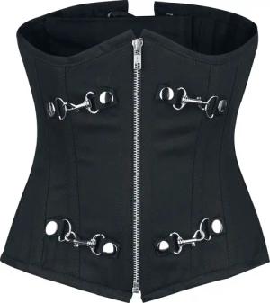 Burleska - Gothic Unterbrustkorsage - Alternate - S bis XXL - für Damen - Größe XXL - schwarz