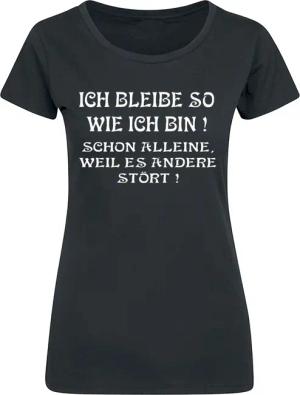 Sprüche T-Shirt - Ich bleibe so wie ich bin - M bis 5XL - für Damen - Größe XXL - schwarz