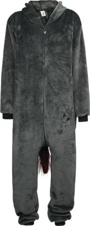Corimori - Einhorn Jumpsuit - Ruby Punk Einhorn - S bis XL - Größe S - grau - Lizenzierter Fanartikel