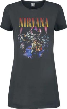 Nirvana Kurzes Kleid - Amplified Collection - Live In NYC - S bis XL - für Damen - Größe S - charcoal - Lizenziertes Merchandise!