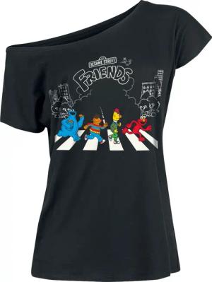 Sesamstraße T-Shirt - Come Together - S bis XL - für Damen - Größe S - schwarz - Lizenzierter Fanartikel