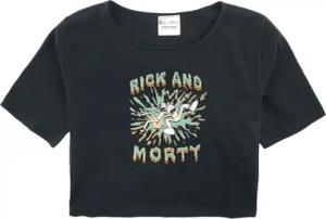 Rick And Morty T-Shirt für Kinder - Kids - Splash - für Mädchen - schwarz  - Lizenzierter Fanartikel