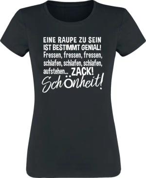 Sprüche T-Shirt - Zack! Schönheit! - S - für Damen - Größe S - schwarz
