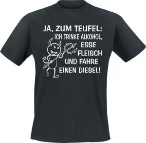 Sprüche T-Shirt - Ja, zum Teufel - M bis 4XL - für Männer - Größe M - schwarz