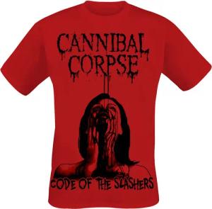 Cannibal Corpse T-Shirt - Code Of Slashers - S bis XXL - für Männer - Größe L - rot - Lizenziertes Merchandise!