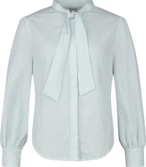 Banned Retro - Rockabilly Bluse - Pussy Bow Long Sleeve Blouse - 4XL - für Damen - Größe 4XL - blau