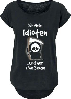 Sprüche T-Shirt - So viele Idioten und nur eine Sense - XS bis 4XL - für Damen - Größe 3XL - schwarz