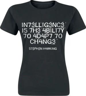 Sprüche T-Shirt - Intelligence Is The Ability To Adapt To Change - S bis XXL - für Damen - Größe S - schwarz