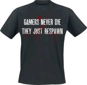 Gaming-Sprüche - Gaming T-Shirt - Gamers Never Die - S bis 4XL - für Männer - Größe 4XL - schwarz