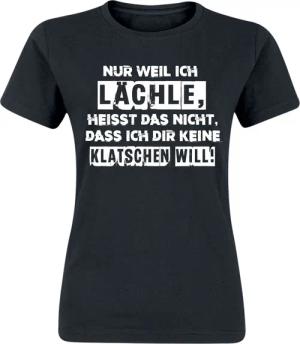 Sprüche T-Shirt - Nur weil ich lächle... - S bis XXL - für Damen - Größe L - schwarz