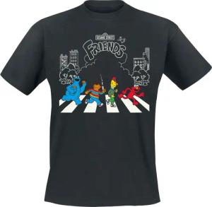 Sesamstraße T-Shirt - Ernie, Bert, Cookie Monster, Elmo - Come Together - S bis 3XL - für Männer - Größe L - schwarz - Lizenzierter Fanartikel