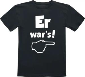 Sprüche T-Shirt für Kinder - Kids - Er war's! - für Mädchen & Jungen - schwarz