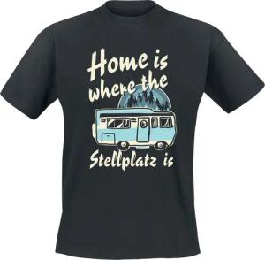 Sprüche T-Shirt - Home Is Where The Stellplatz Is - S bis 5XL - für Männer - Größe S - schwarz