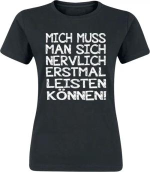 Sprüche T-Shirt - Nervlich leisten können - S bis 3XL - für Damen - Größe 3XL - schwarz