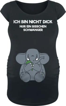 Umstandsmode T-Shirt - Ich bin nicht dick - S bis 3XL - für Damen - Größe XL - schwarz