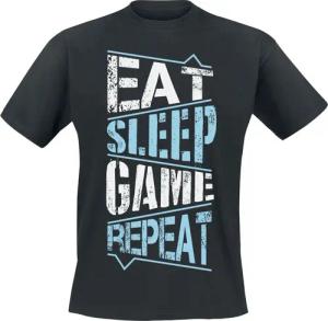 Gaming-Sprüche - Gaming T-Shirt - Eat Sleep Game Repeat - S bis 3XL - für Männer - Größe XXL - schwarz