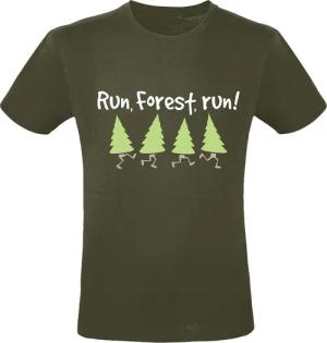 Sprüche T-Shirt - Run, Forest, Run! - M bis 3XL - für Männer - Größe M - khaki