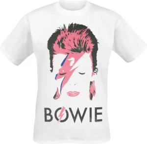 David Bowie T-Shirt - Aladdin Sane Distressed - S bis XXL - für Männer - Größe S - weiß - Lizenziertes Merchandise!