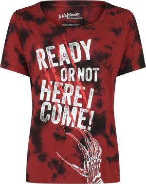 A Nightmare on Elm Street T-Shirt - Ready or Not - Here I Come! - S bis XXL - für Damen - Größe XXL - dunkelrot - EMP exklusives Merchandise!