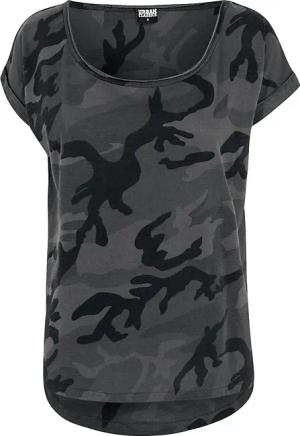 Urban Classics - Camouflage/Flecktarn T-Shirt - Ladies Camo Back Shaped Tee - XS bis 5XL - für Damen - Größe XS - darkcamo