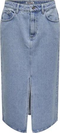 Only Rock knielang - Onlbianca Midi Skirt DNM REA NOOS - XS bis M - für Damen - Größe XS - hellblau