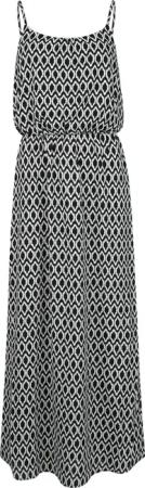 Only Kleid lang - Onlwinner S/L Maxi Dress NOOS - 34 bis 40 - für Damen - Größe 38 - schwarz/weiß