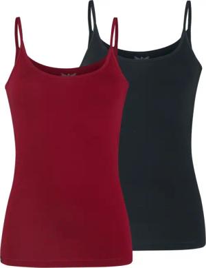 Black Premium by EMP Top - Doppelpack Tops mit dünnen Trägern - S bis 3XL - für Damen - Größe 3XL - schwarz/bordeaux