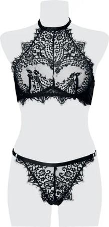 Grey Velvet - Gothic Wäsche-Set - 2-teiliges Spitzen Cami-Set - L bis XL - für Damen - Größe L - schwarz