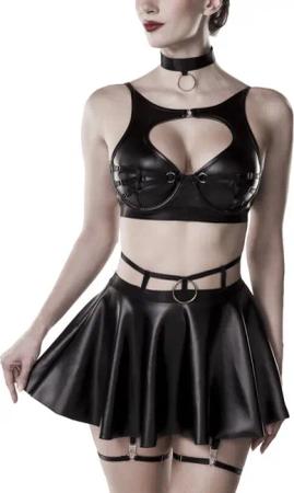Grey Velvet Wäsche-Set - Erotikset - S bis XXL - für Damen - Größe XL - schwarz