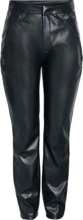 Noisy May Kunstlederhose - NMAndy Moni PU HW Ankle Pants - W26L32 bis W28L34 - für Damen - Größe W28L34 - schwarz