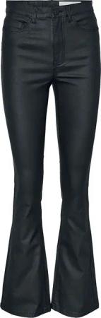 Noisy May Kunstlederhose - NMSallie High Waist Flare Coated Pants - W28L30 - für Damen - Größe W28L30 - schwarz