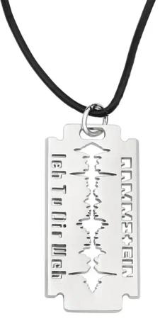 Rammstein Anhänger - "Rasierklinge "Ich Tu Dir Weh" - silberfarben - Lizenziertes Merchandise!