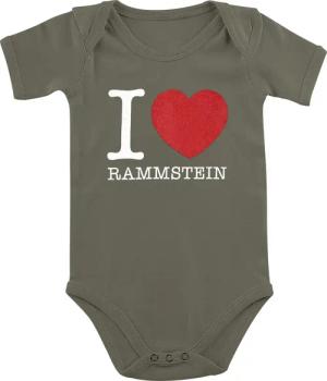 Rammstein Body für Babys - Kids - I Love Rammstein - für Mädchen & Jungen - khaki  - Lizenziertes Merchandise!