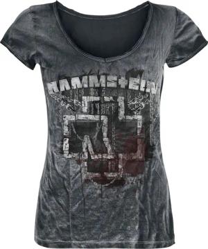 Rammstein T-Shirt - In Ketten - S bis 4XL - für Damen - Größe L - dunkelgrau - Lizenziertes Merchandise!