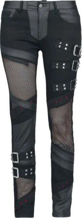 Gothicana by EMP - Gothic Jeans - Jeans with Mesh Details - W27L30 bis W31L32 - für Damen - Größe W29L32 - schwarz
