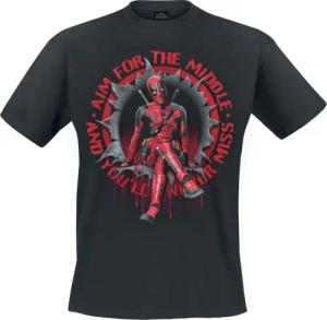 Deadpool - Marvel T-Shirt - Aim For The Middle - L bis XXL - für Männer - Größe XL - schwarz - Lizenzierter Fanartikel