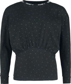 EMP Stage Collection Langarmshirt - Langarmshirt mit Rockhand Alloverprint - XS bis XL - für Damen - Größe XS - schwarz