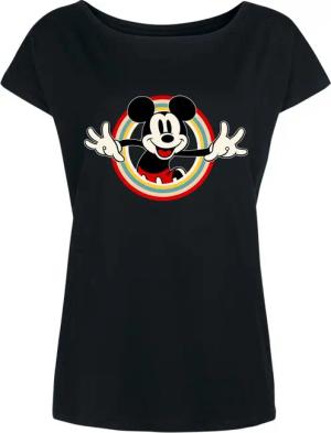 Micky Maus - Disney T-Shirt - Mickey Mouse - S bis 3XL - für Damen - Größe L - schwarz - Lizenzierter Fanartikel